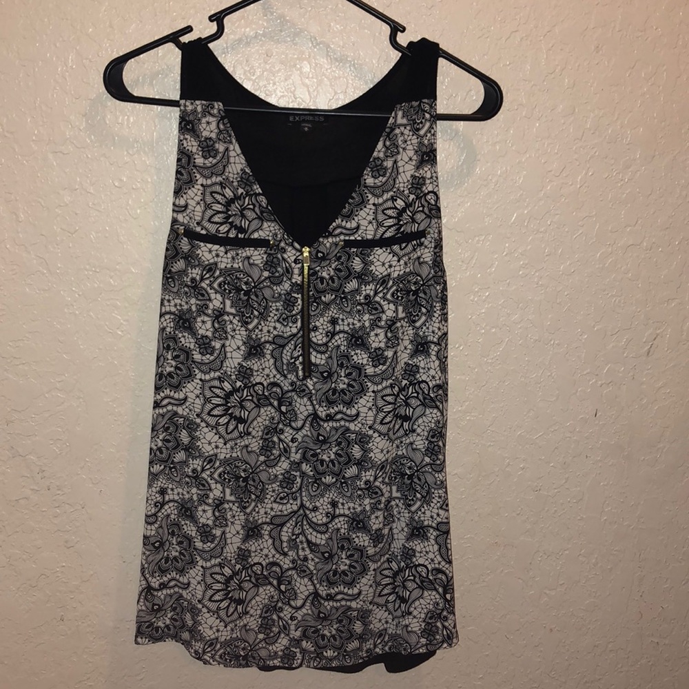 Black and white paisley Tank top